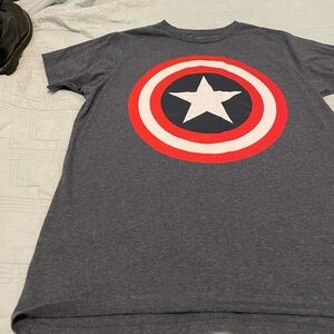 Marvel Graphic Tee - Charcoal Gray with Red Accent